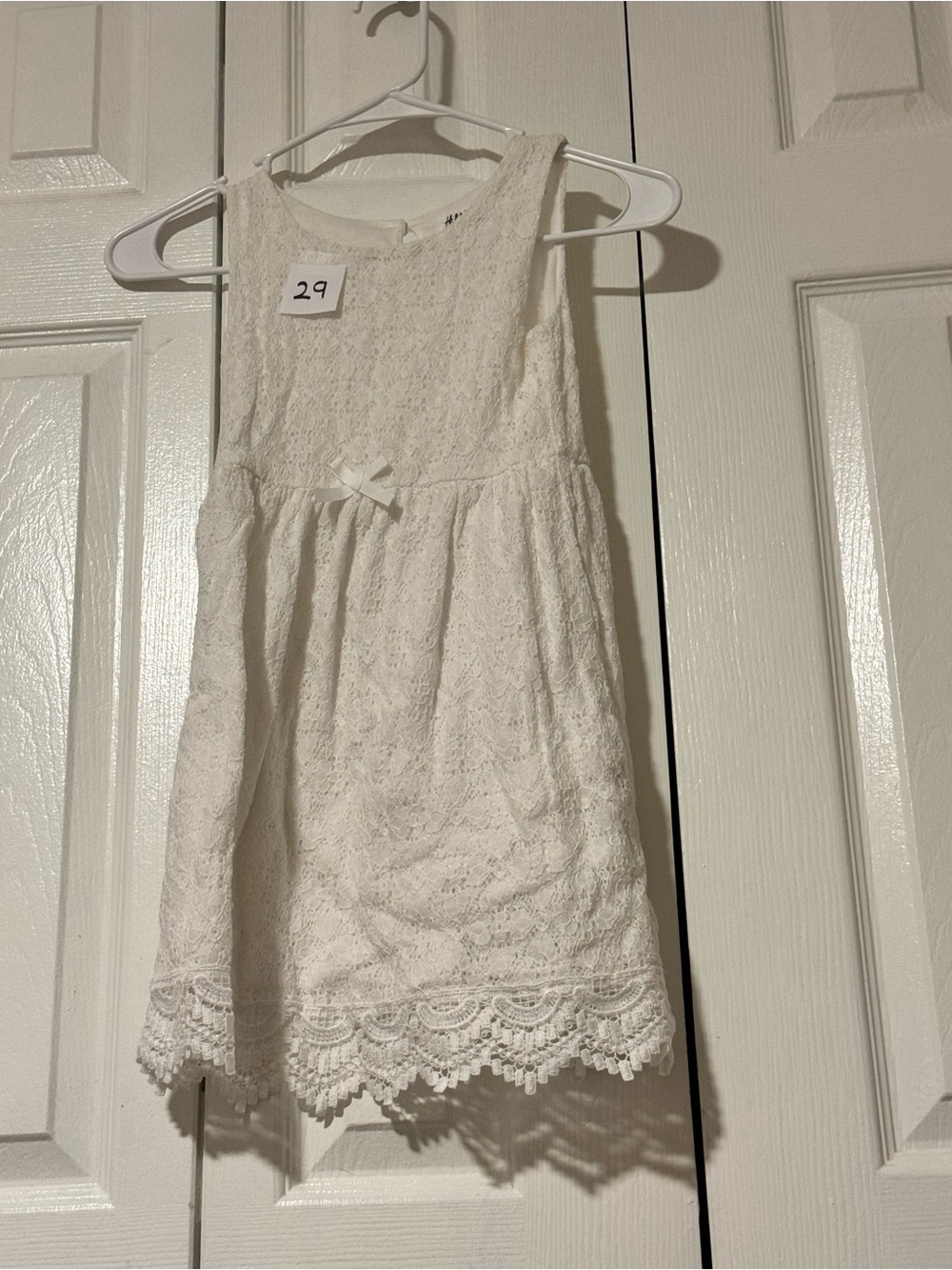 Girls' White Lace A-Line Dress